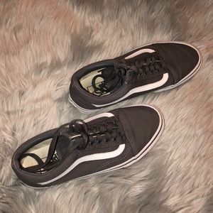 Dark Gray and White Vans